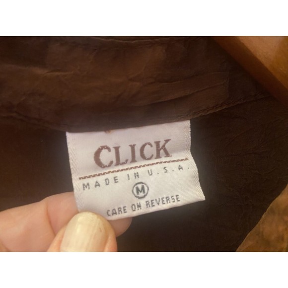 Click Top 100% Tencel Brown Button Shirt Women’s Medium - Picture 2 of 8